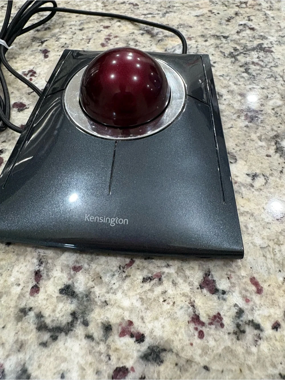 Kensington SlimBlade Trackball mouse gray & red Preowned working condition